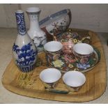 A Chinese porcelain miniature tea set, other oriental items
