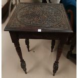 A 19th century occasional table with Macclesfield school carving