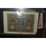 A selection of World banknotes in album