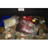 A selection of various coins, small selection of silver coins etc