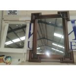 A free standing Victorian mahogany dressing table mirror , 2 other mirrors