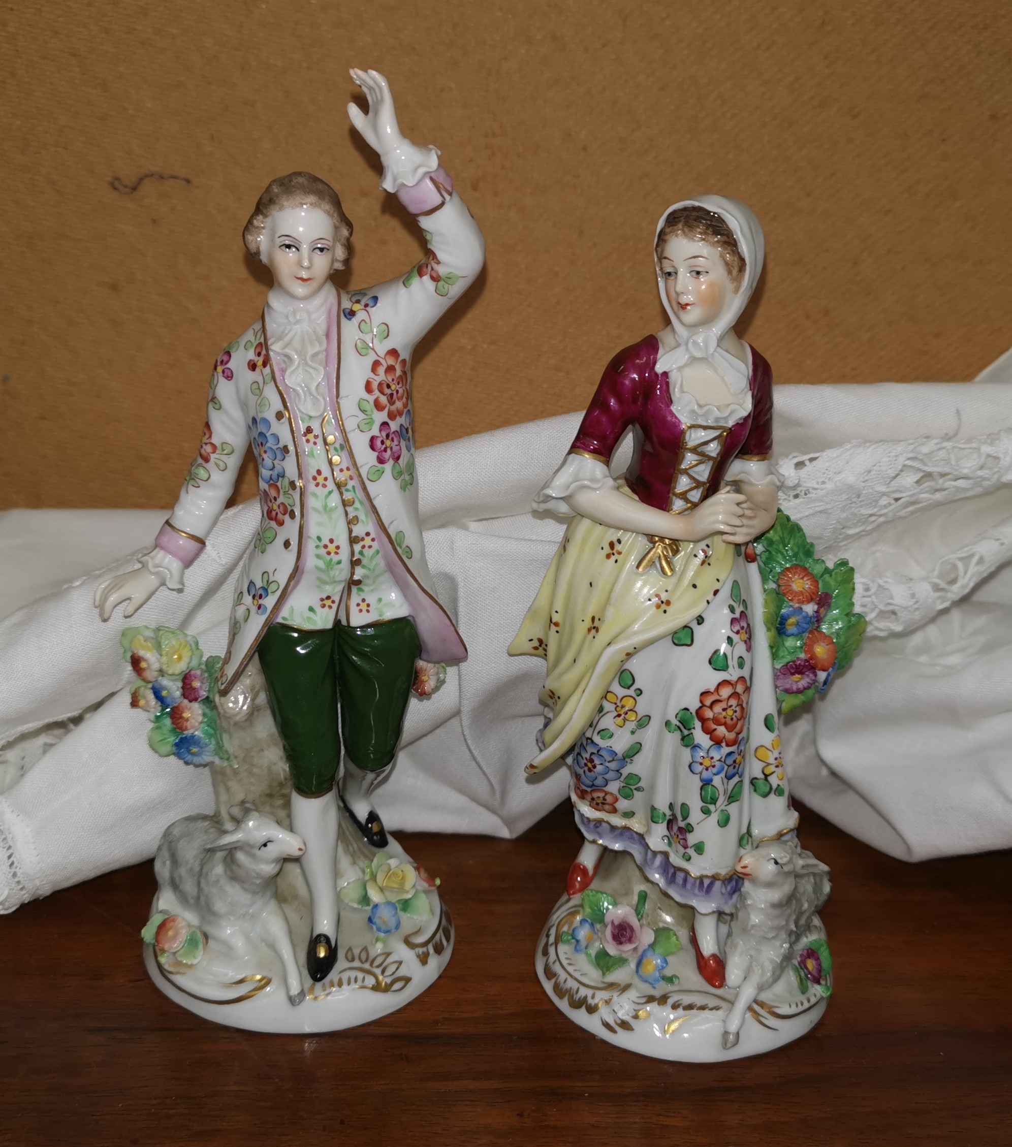 A pair of continental figures; Capodimonte figures; etc. - Image 2 of 2