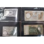 A selection of various world banknotes