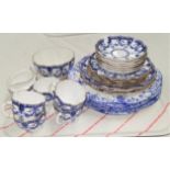 A Royal Crown Derby blue and white part tea set approx 21 pieces;6 Shelley dinner plates