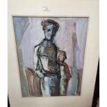 Tadeusz Waszewski 1912-2005: Mother and child, mixed media, signed 56x 42 cm, framed and glazed; a