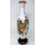A Chinese Republic style eggshell case with detailed decoration Journey to the West, on stand,