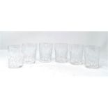 A set of six Waterford crystal cut glass tumblers