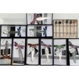Eleven bookmarks with jewelled butterfly mounts, in original boxes