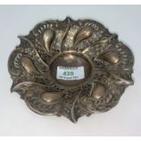 A Victorian hall marked silver bon bon dish of circular spiral ribbed form with pierced decoration