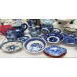A selection of blue & white pottery
