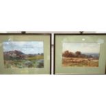 M C Jarvis: "Rye" & "Hampstead Heath", pair of watercolours, signed, 21 x 32 cm, framed and glazed