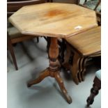 A Victorian pedestal occasional table with octagonal top