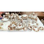 A large selection of dinner and teaware: Royal Albert "Old Country Roses", 36 piece 6 setting, 96