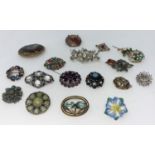 A selection of costume brooches