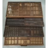 Four vintage printing trays