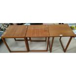 A 1960's teak set of 3 occasional tables 1 stamped VM Made in Denmark to base