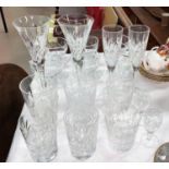 Six Waterford sundae dishes, 2 Waterford champagne flutes, 2 smaller flutes, 2 large and 2 small