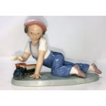 A Lladro Collectors Society figure: boy with train boxed