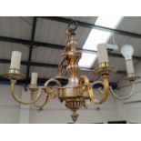 A classical style gilt light fitting with 4 branches