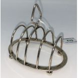 A hall marked silver oval four division wire work toast rack Sheffield 1966 2.9oz (93gms)