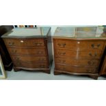 A period style pair of 4 height chests of drawers in burr walnut