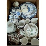 A Victorian blue and white part tea set and other blue and white ware; a Royal Stafford 'True