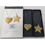 Georg Jensen - an originally boxed set of 2 gold plated Christmas drops