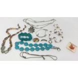 A selection of costume jewellery including bracelets and necklaces etc