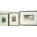 George Soper, Loading the Cart, signed etching, 15 x 27cm, framed and glazed; Jane Osmond, 2