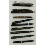 A selection of vintage fountain pens