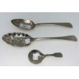 A Georgian old English pattern hall marked silver table spoon London 1828 1.8oz (58gms), an embossed