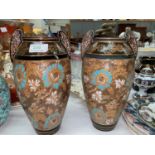 A pair of Royal Doulton Slaters Patent stoneware vases of ovoid form