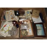 A selection of collectors items: boxed party games; 2 reproduction scrimshaw type tusks; a late
