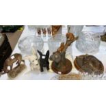 Two resin groups; a collection of animal and bird figures