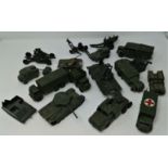 A selection of Dinky military vehicles; etc., unboxed