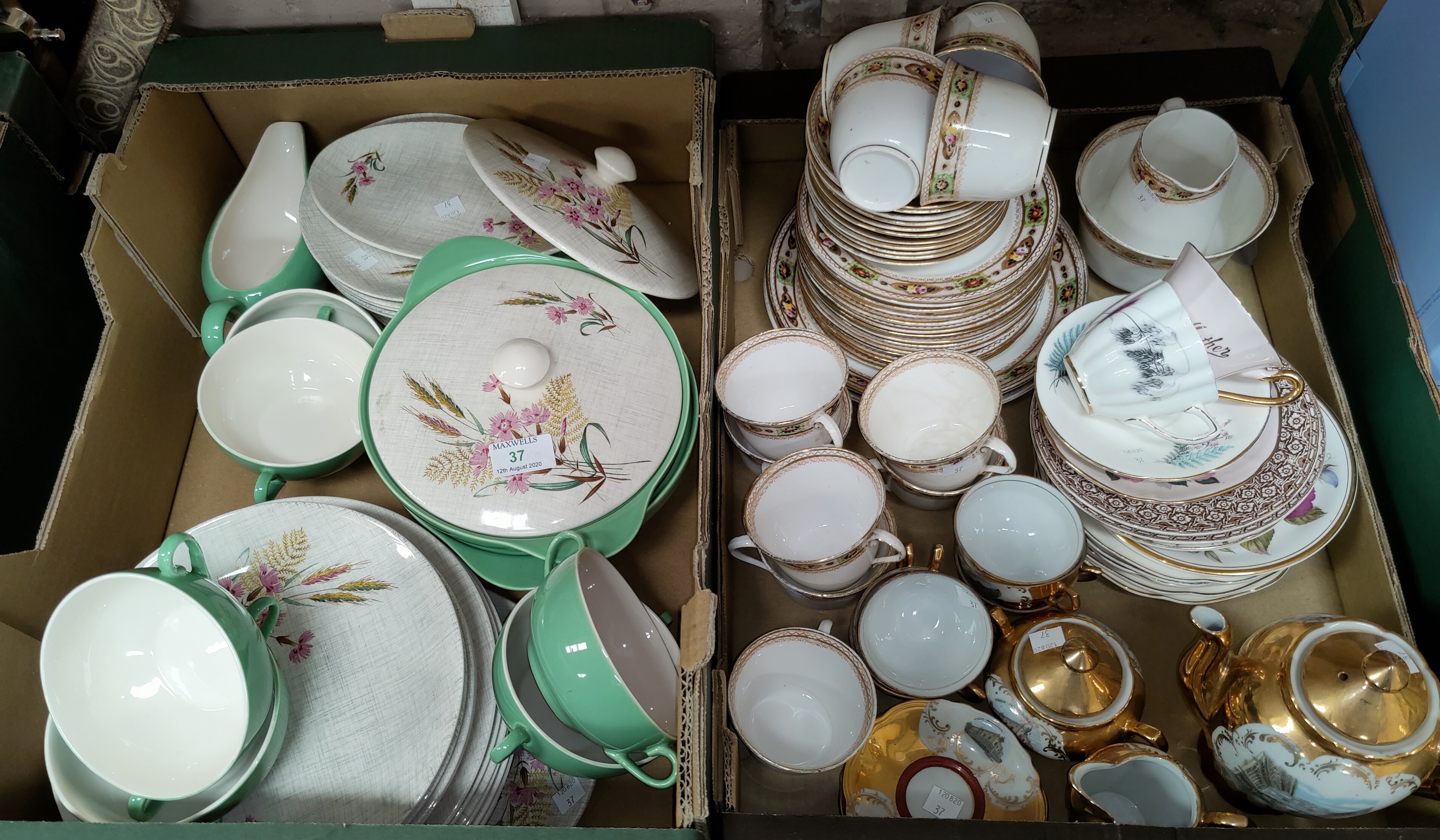 A 1950's floral dinner service by J & G Meakin, 6 setting; 2 part tea services; decorative china