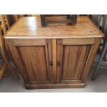 A Victorian pitch pine side cabinet