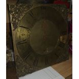 An 18th century lantern style 30 hour wall clock , brass dial, single hand with single weight and