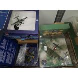 A selection of WWII and other aeroplanes, kit built