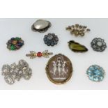 A selection of costume brooches