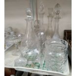 A selection of decanters and glassware