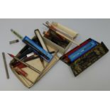 A selection of vintage pencils; leads and nibs