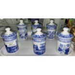 A set of 6 spice jars, Spode "Blue Room Collection"