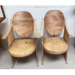 An Art Deco period set of 4 individual cinema seats (require reupholstering)
