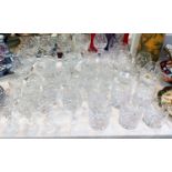 A selection of cut crystal drinking glasses in sets and part sets