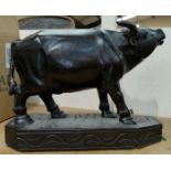An oriental large carved wood water buffalo (horn a.f.)