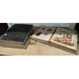 A 19th century family bible; a 19th century musical photo album (spine af) 3 vintage pairs of
