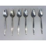 A set of 6 Georg Jensen grapefruit spoons stamped with maker's mark and Sterling Denmark, 6oz