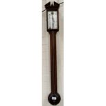 A reproduction mahogany stick barometer with inlaid decoration by A Comitti & Sons London