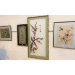 Six modern Chinese needleworks framed and glazed